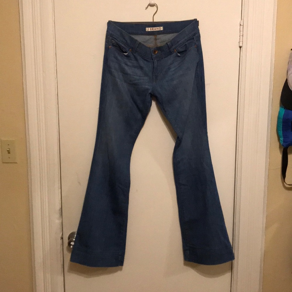 J Brand hip hugger wide leg jeans